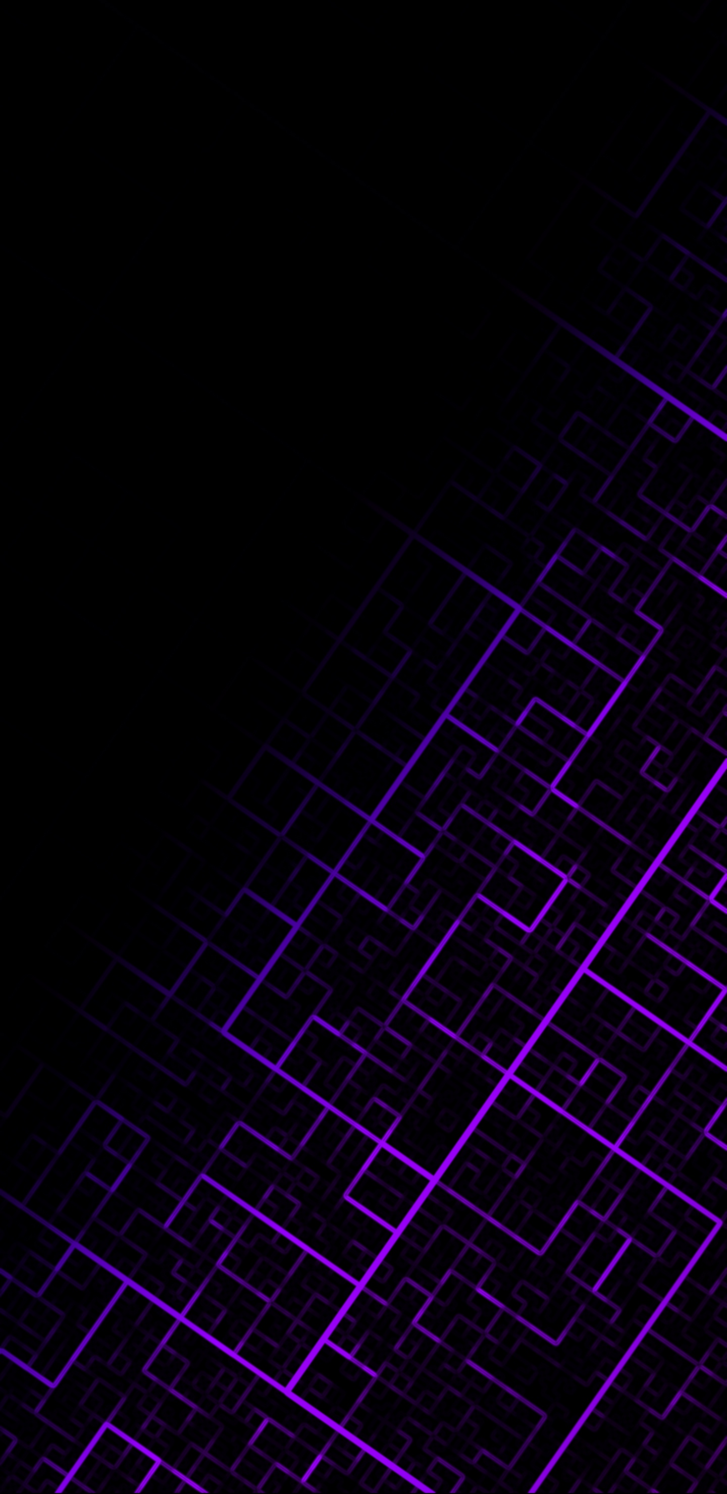 Illustration Carré Violet et Noir. Wallpaper in 1440x2960 Resolution