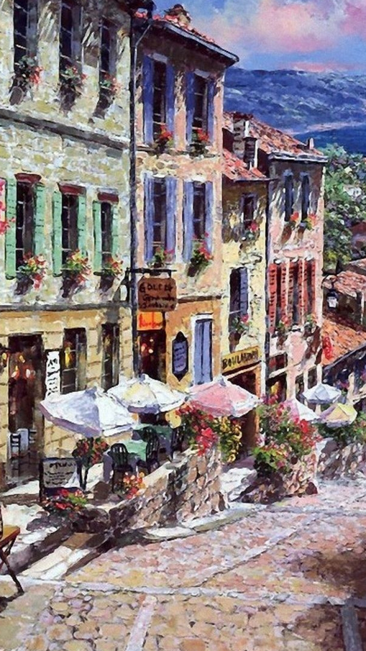 Maisons en Béton Marron et Gris Près de la Montagne Pendant la Journée. Wallpaper in 750x1334 Resolution