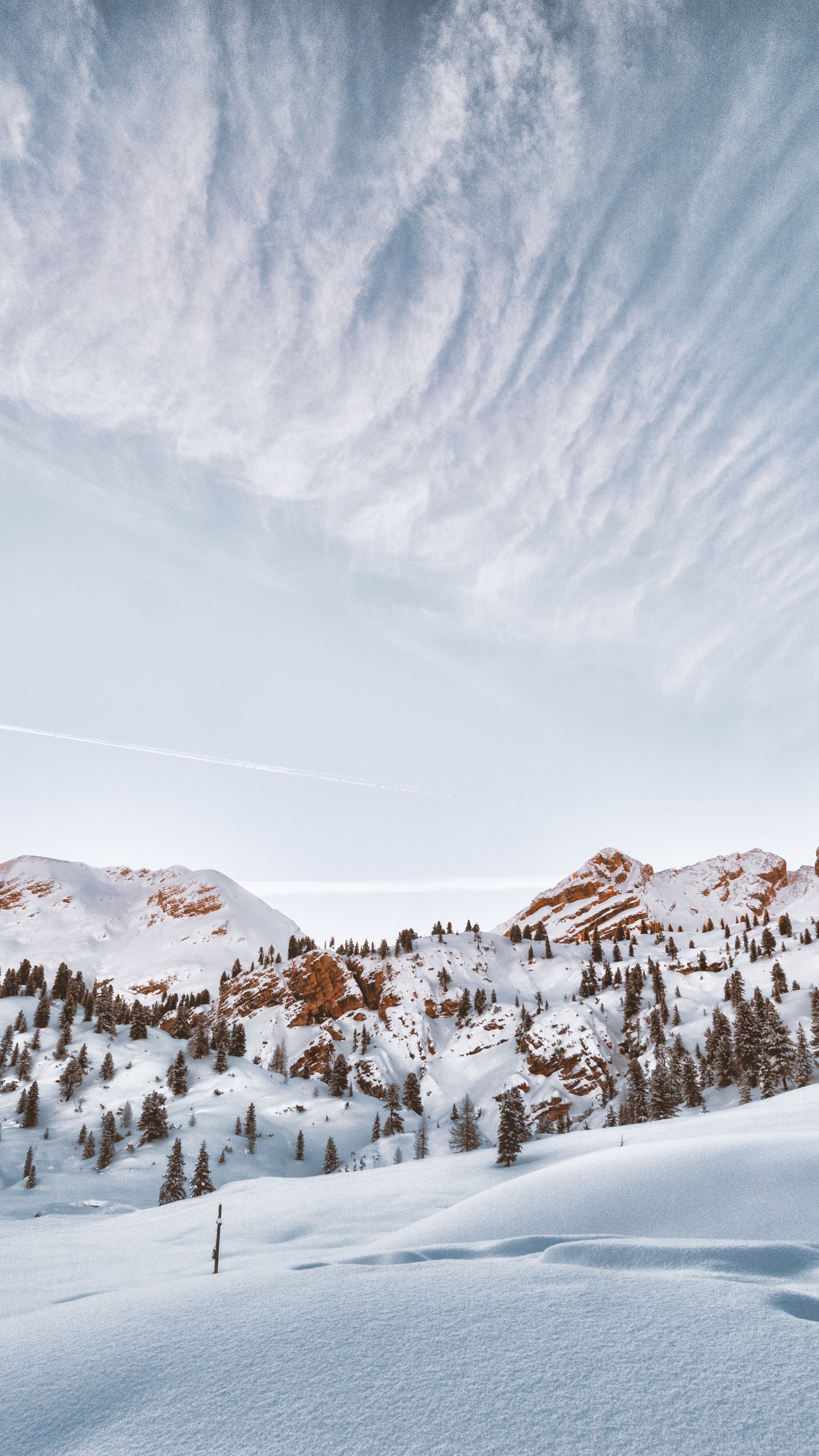 Winterlandschaft, Winter, Schnee, Cloud, Piste. Wallpaper in 1440x2560 Resolution