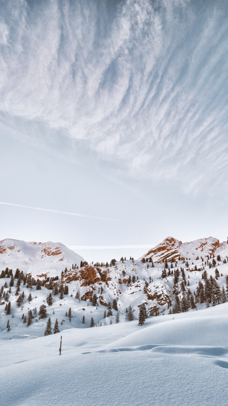 Winterlandschaft, Winter, Schnee, Cloud, Piste. Wallpaper in 750x1334 Resolution