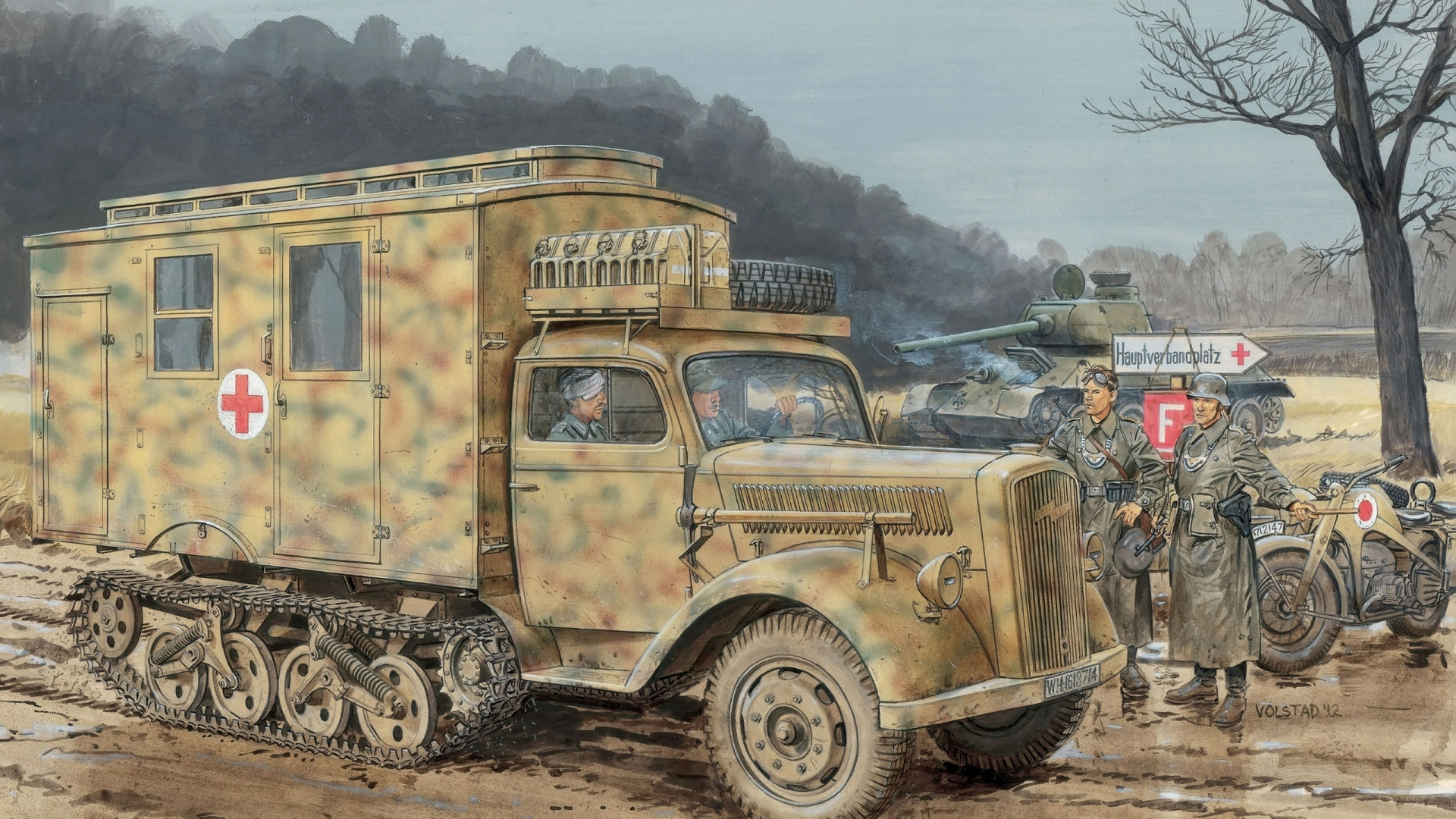 Vintage Brown Car Sur Sol Couvert de Neige. Wallpaper in 1920x1080 Resolution