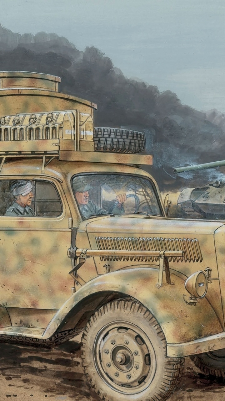 Vintage Brown Car Sur Sol Couvert de Neige. Wallpaper in 720x1280 Resolution