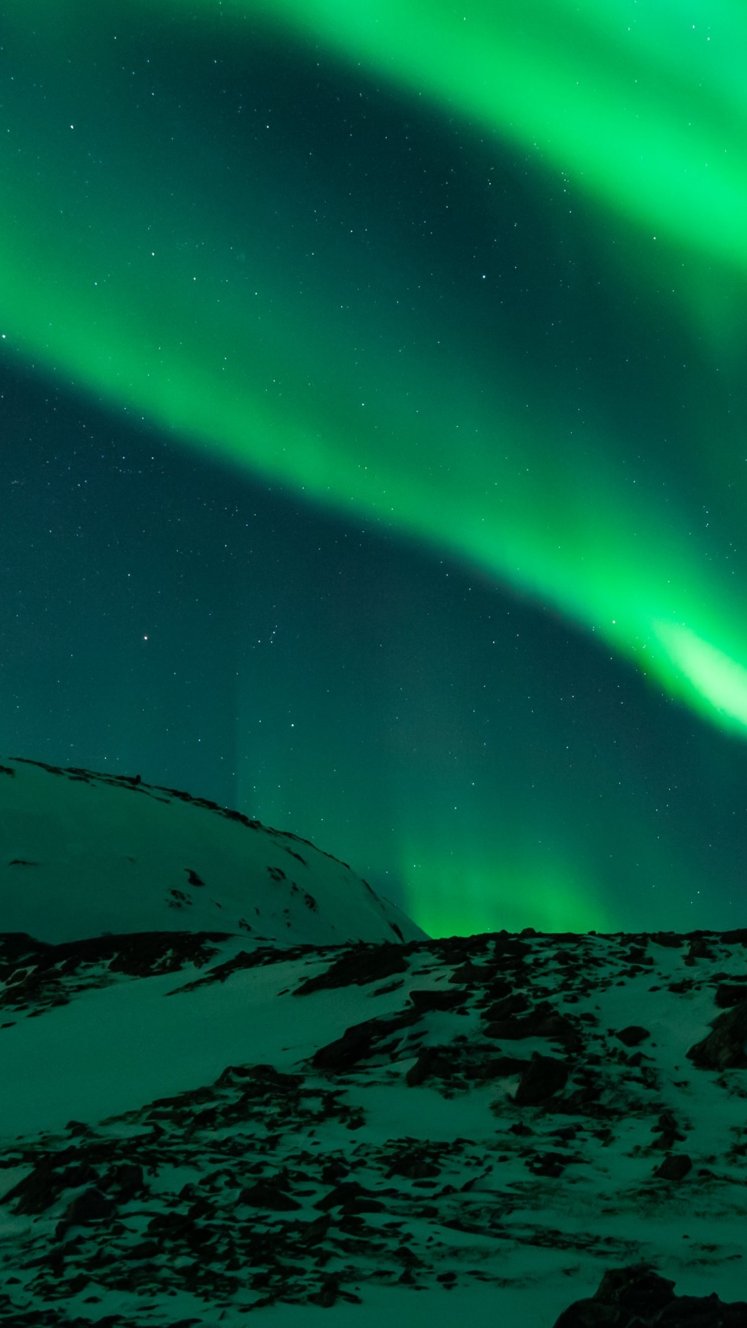 Grüne Polarlichter Während Der Nacht Night. Wallpaper in 1080x1920 Resolution