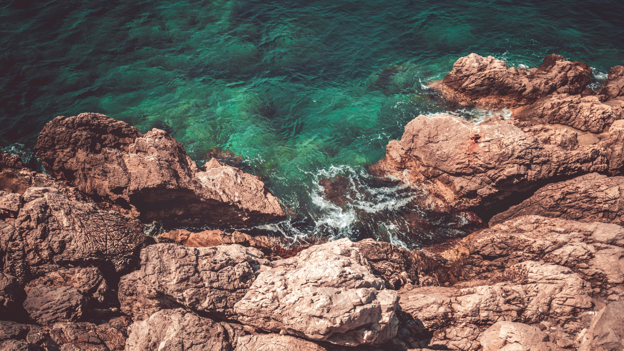 Géologie, Klippe, Turquoise, Azure, Côte. Wallpaper in 1280x720 Resolution