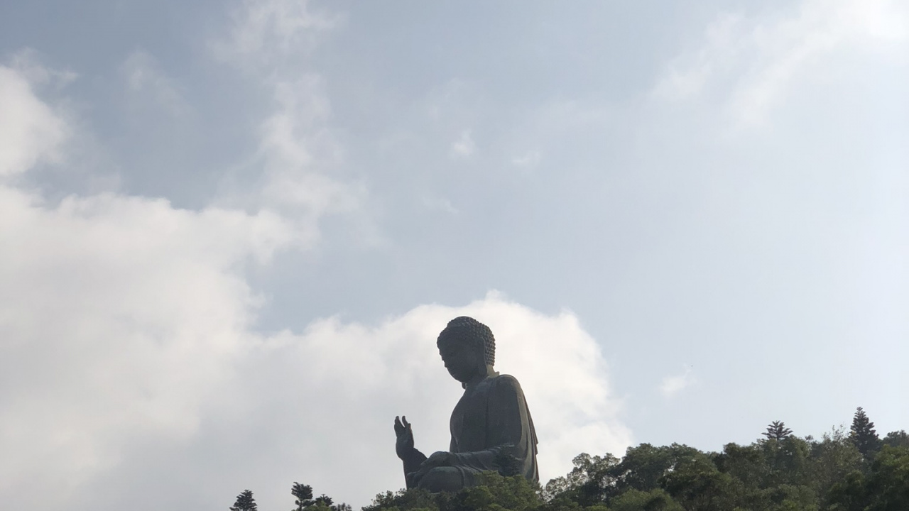 Tian Tan Buddha, Cloud, Cumulus, Back, Chaparral. Wallpaper in 1280x720 Resolution