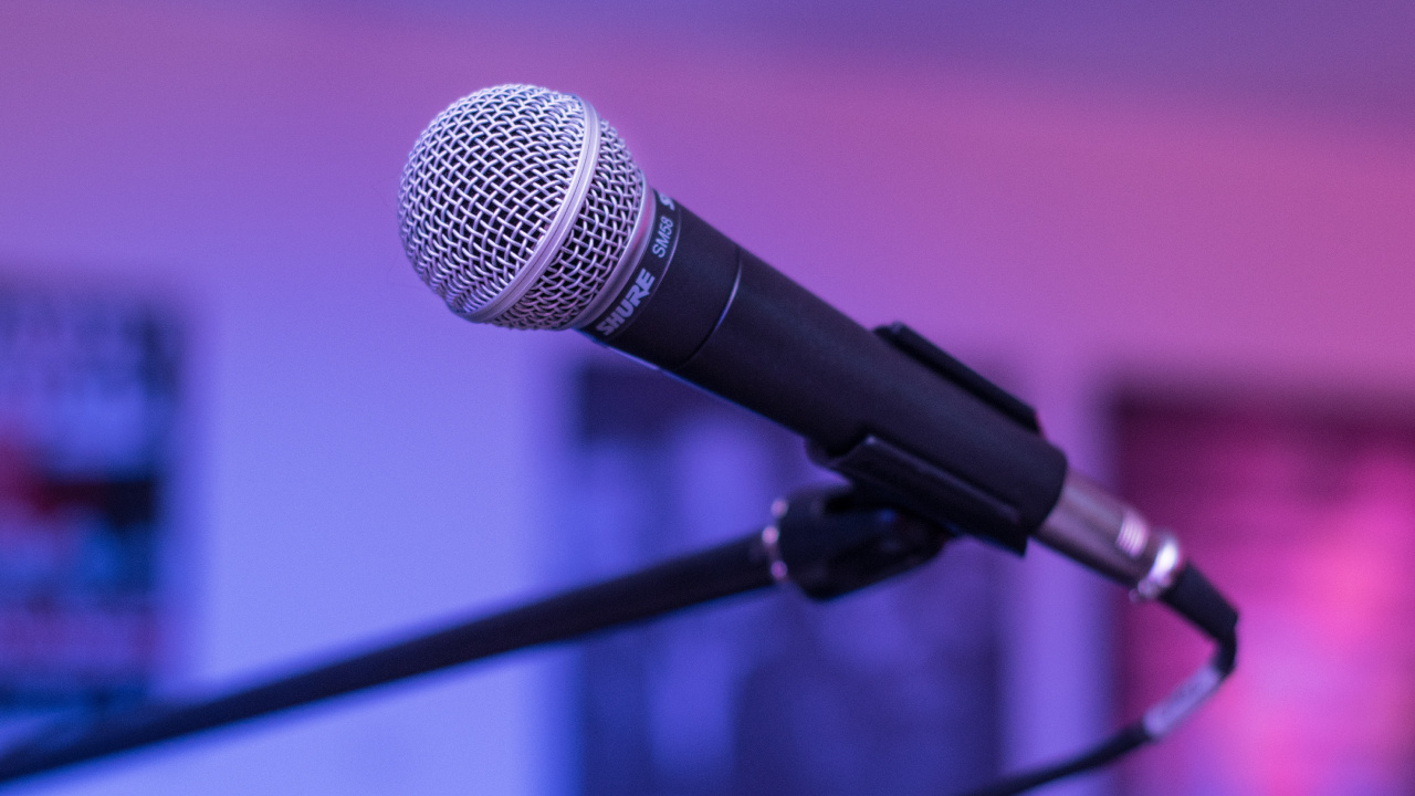 Microphone, Studio D'enregistrement, Pied de Microphone, L'équipement Audio, Dispositif Électronique. Wallpaper in 1280x720 Resolution