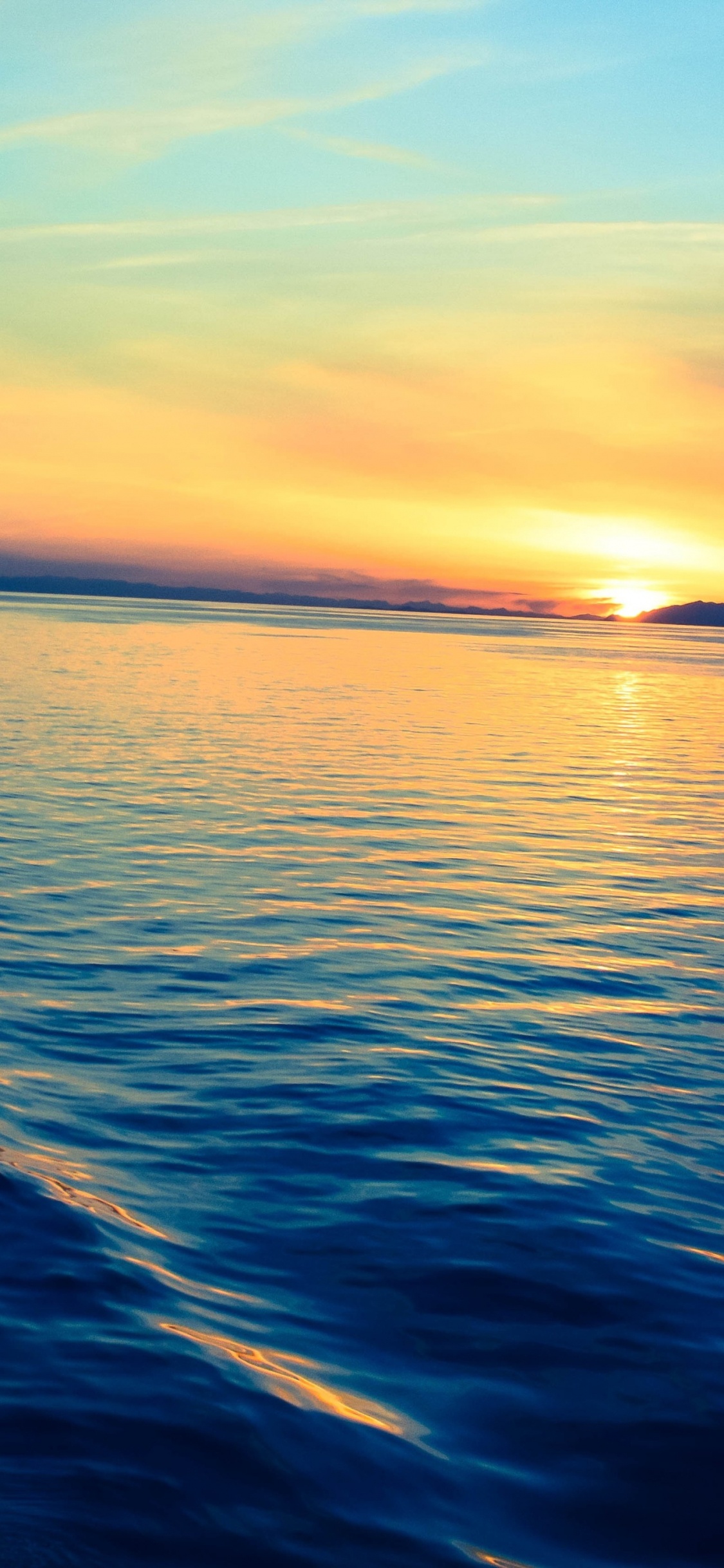 日落, 日出, 晚上, 气氛, 水资源 壁纸 1125x2436 允许