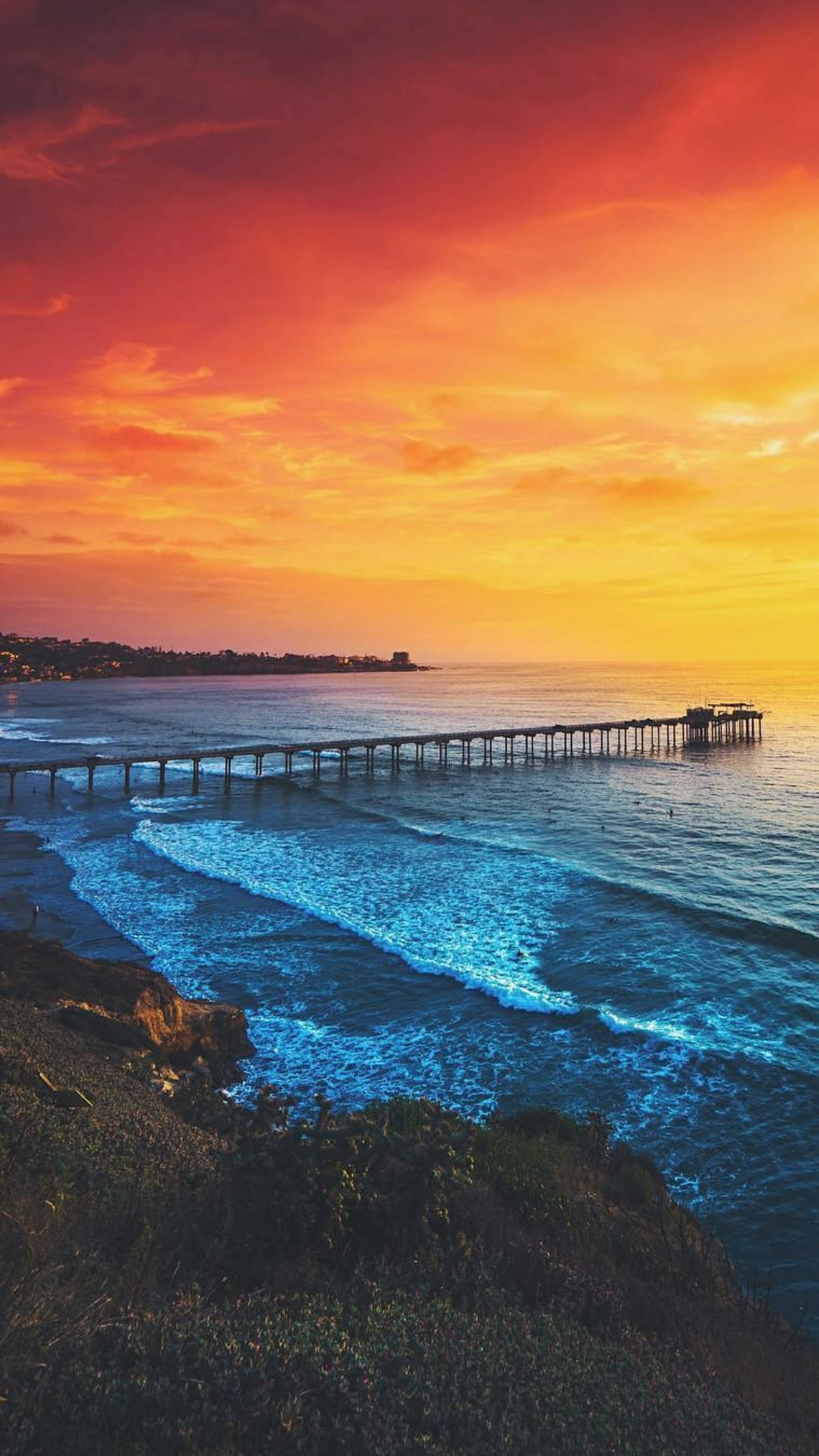 Ocean Beach, Pacific Beach, Mission Beach, Beach, Sunset. Wallpaper in 1080x1920 Resolution