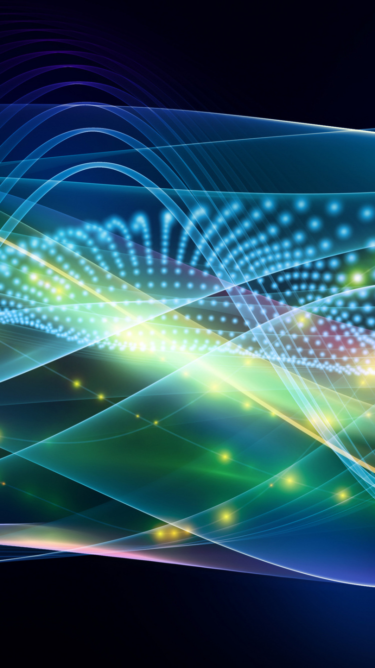 Blue Green and Yellow Lights. Wallpaper in 750x1334 Resolution