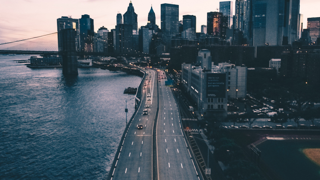 Brooklyn, City, Cloud, Water, Building. Wallpaper in 1280x720 Resolution