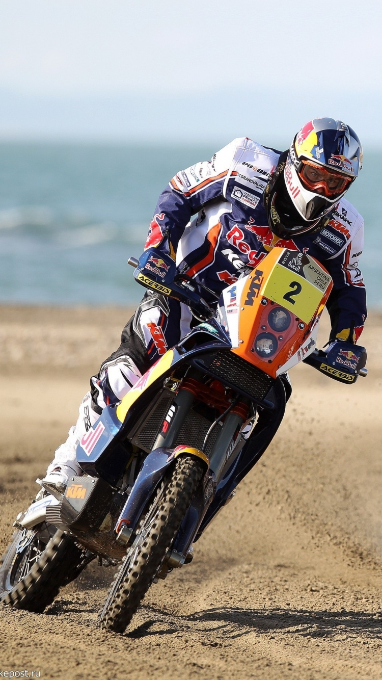 L'homme en Costume de Moto Rouge et Blanc Équitation Motocross Dirt Bike. Wallpaper in 750x1334 Resolution