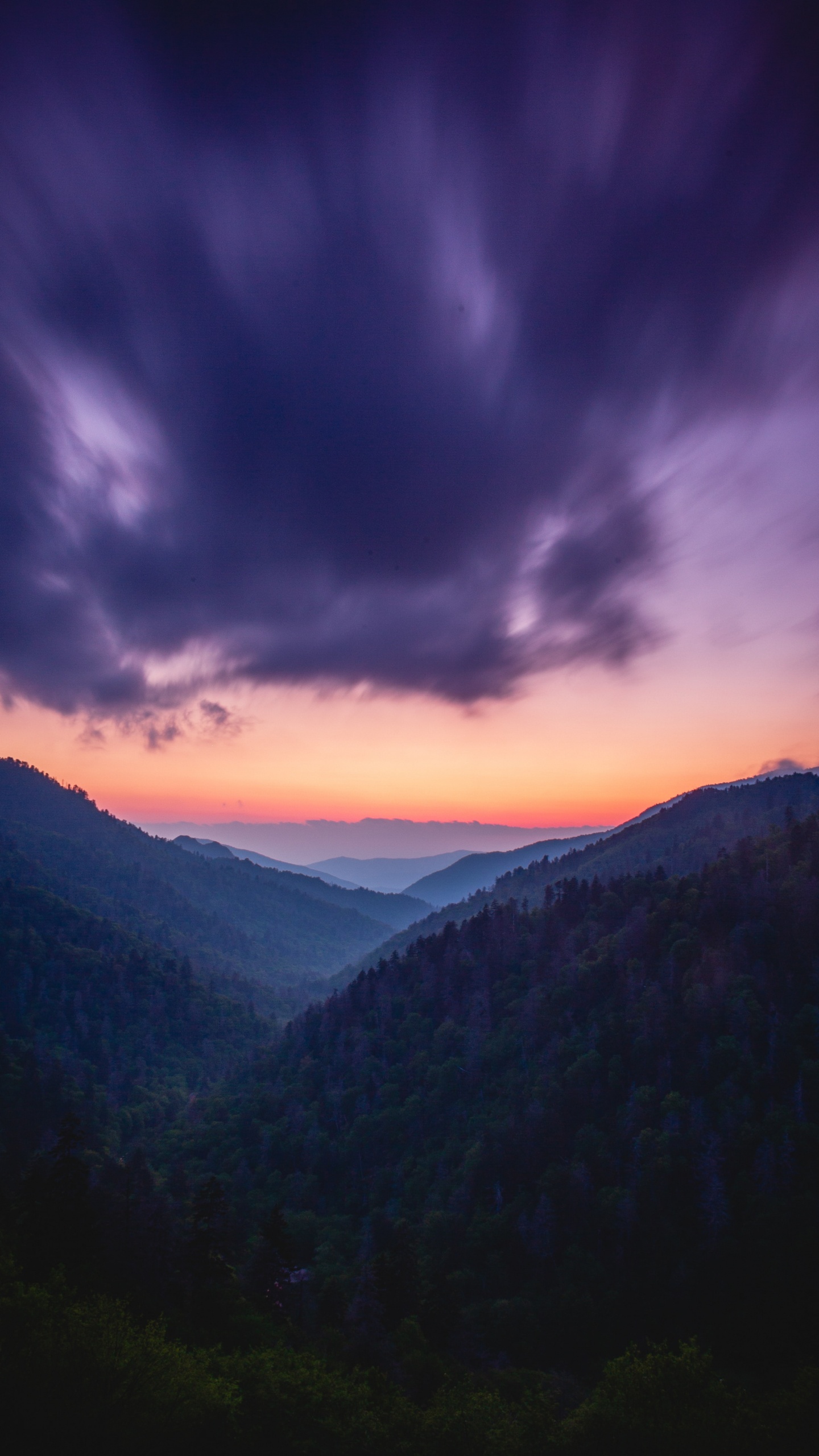 Cloud, Bergigen Landschaftsformen, Blau, Afterglow, Sonnenuntergang. Wallpaper in 1440x2560 Resolution