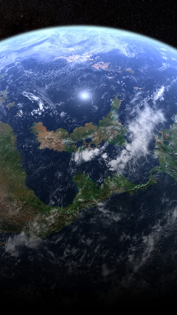 Planète Terre Bleue et Blanche. Wallpaper in 720x1280 Resolution