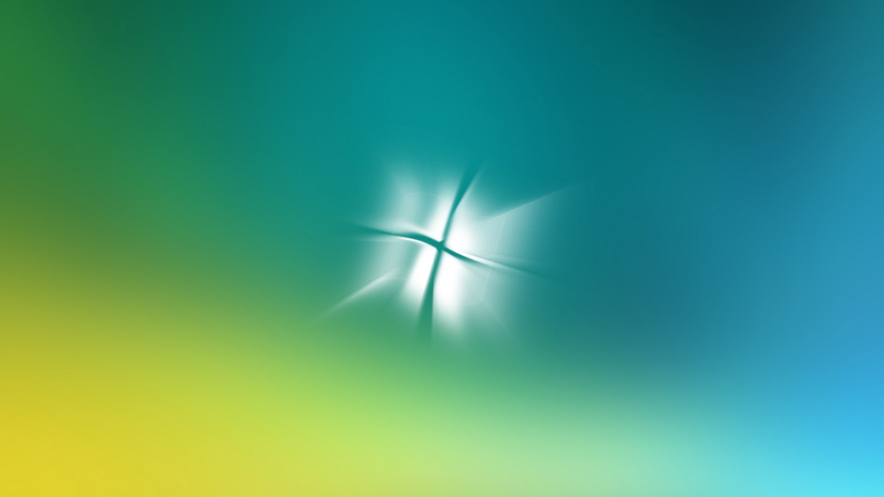 Blue and Yellow Sun With Green Background. Wallpaper in 1280x720 Resolution