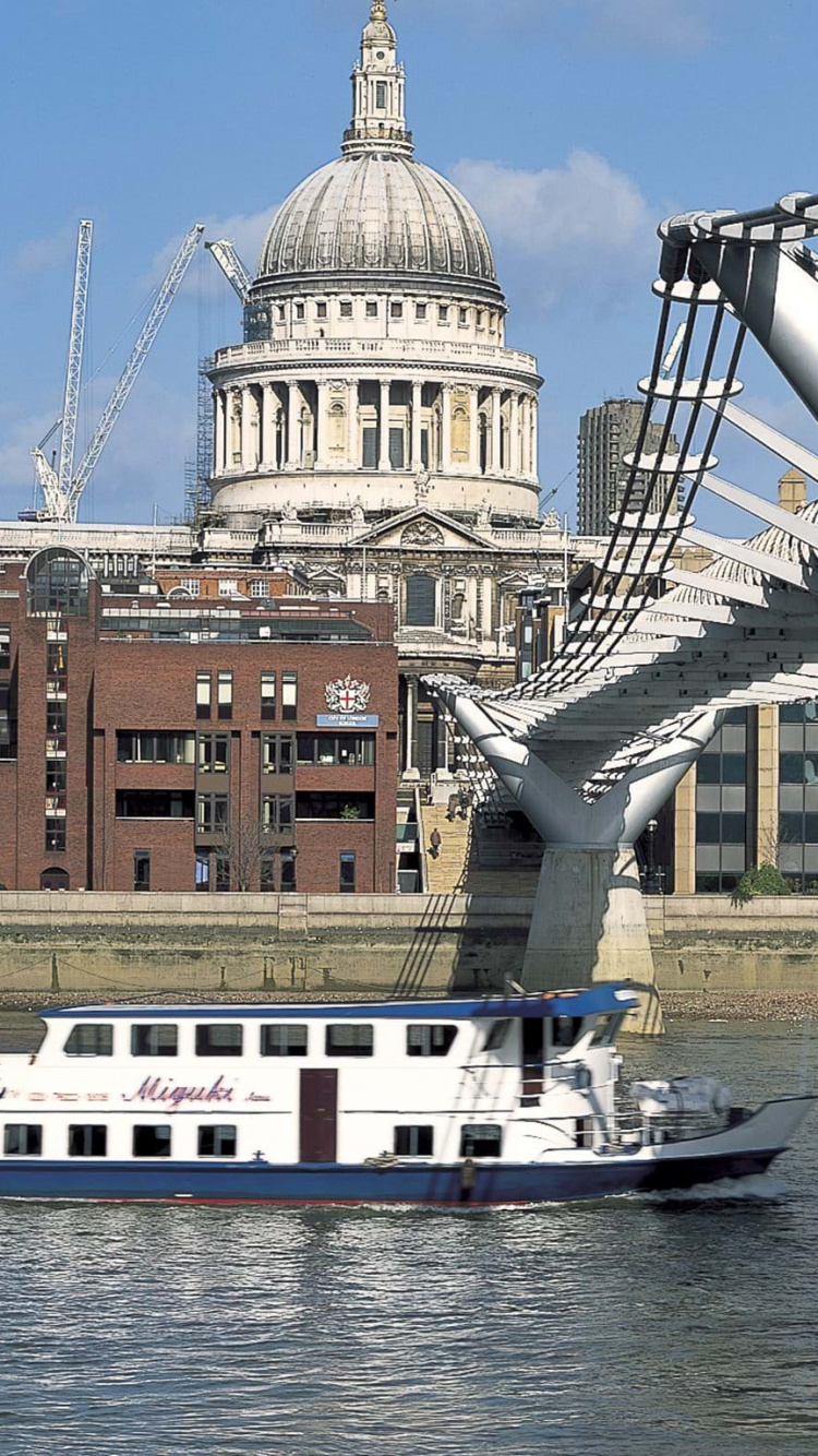 White Boat on Body of Water Near Bridge During Daytime. Wallpaper in 750x1334 Resolution