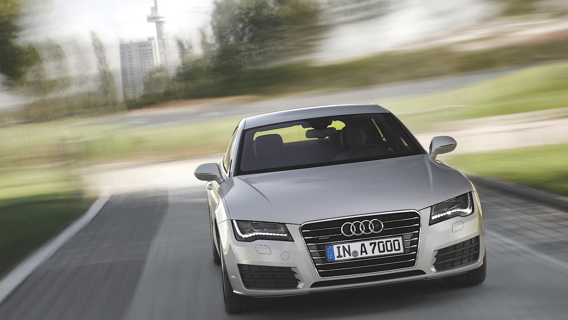 Audi Noir a 4 Sur Route Pendant la Journée. Wallpaper in 1920x1080 Resolution