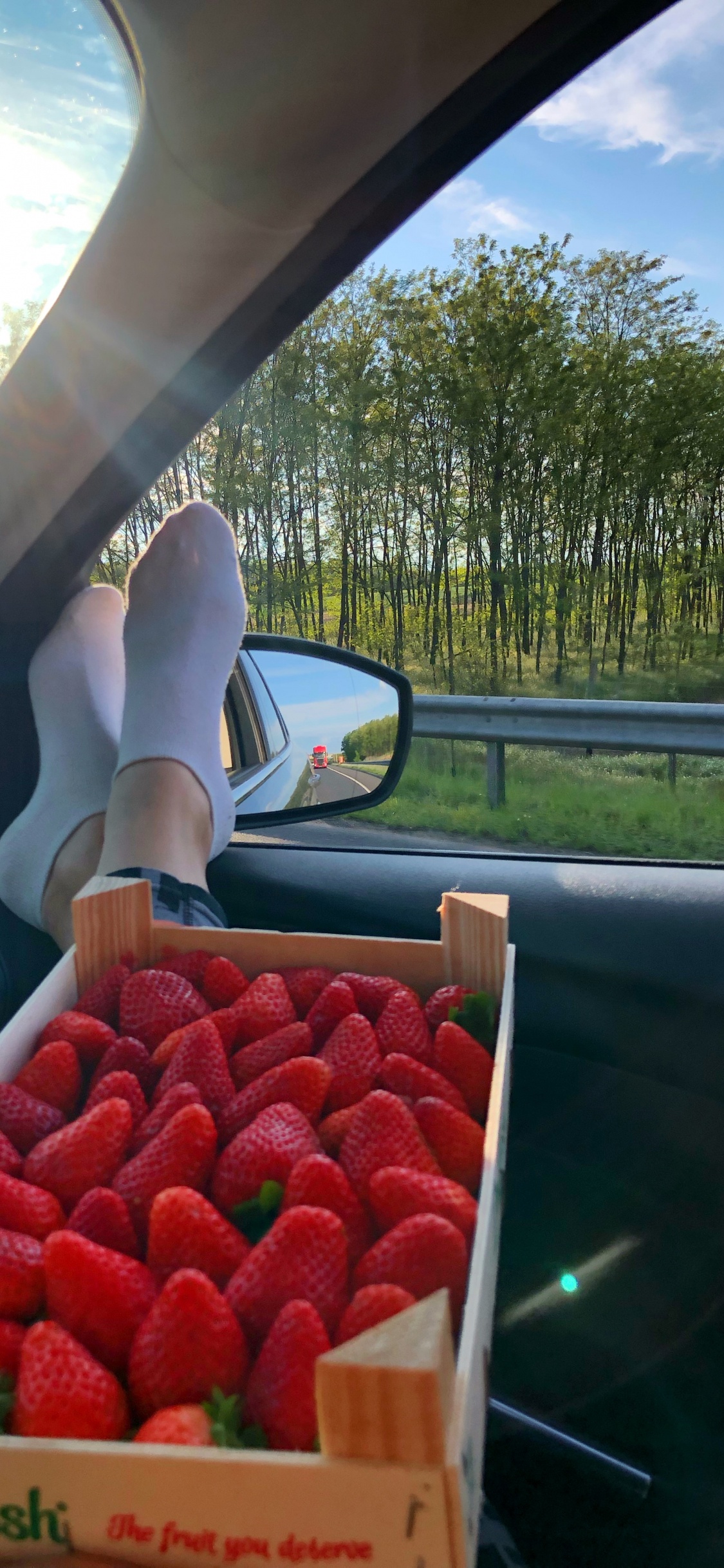 Local Food, Strawberry, Biology, Science, Automotive Mirror. Wallpaper in 1125x2436 Resolution