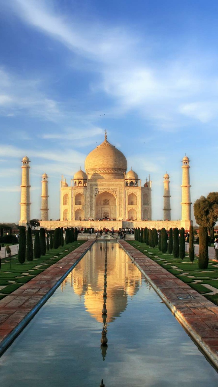 泰姬陵, 旅游业, 旅行, 里程碑, 反射 壁纸 720x1280 允许