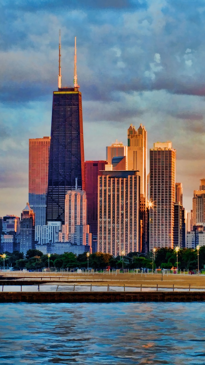 City Skyline Under Cloudy Sky During Daytime. Wallpaper in 720x1280 Resolution