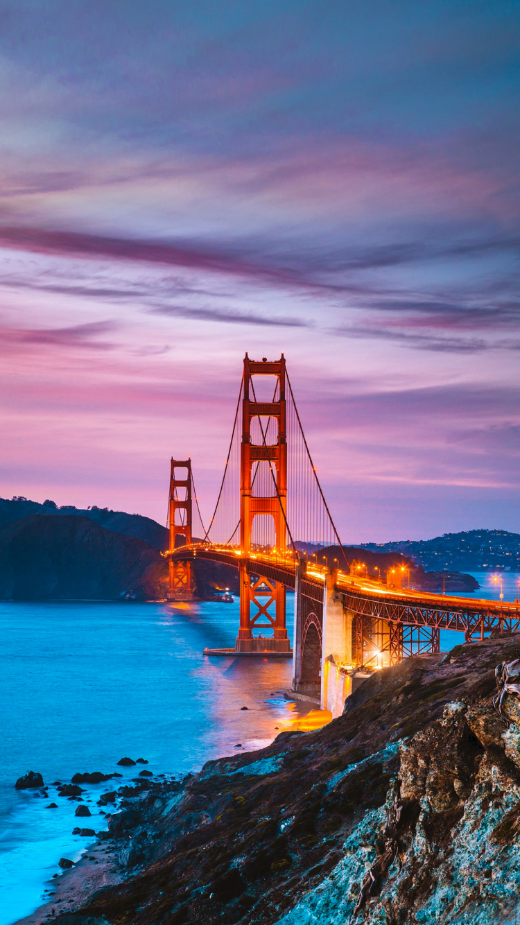 San Francisco, Golden Gate Bridge, Baker Beach, Aussichtspunkt Der Golden Gate Bridge, Gewässer. Wallpaper in 750x1334 Resolution