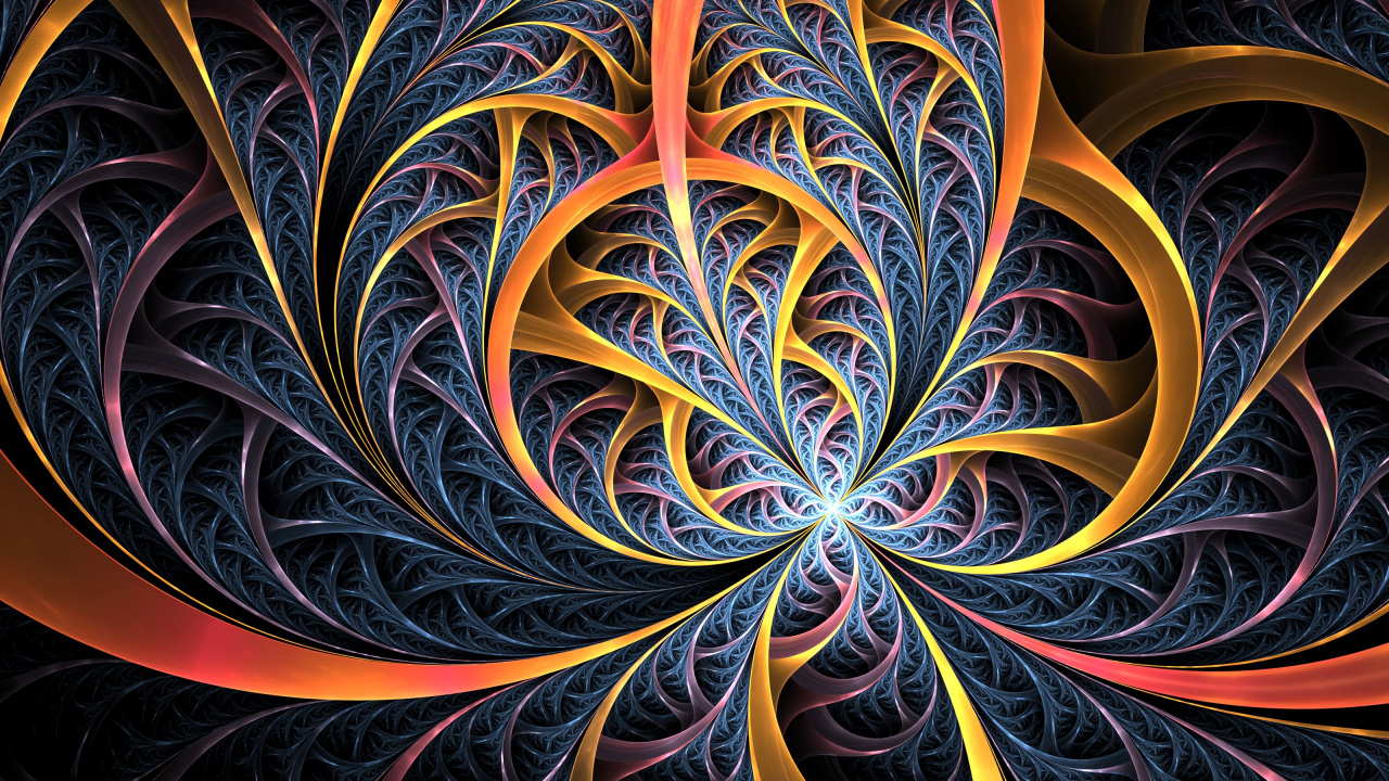 Peinture Abstraite Orange et Bleue. Wallpaper in 1280x720 Resolution