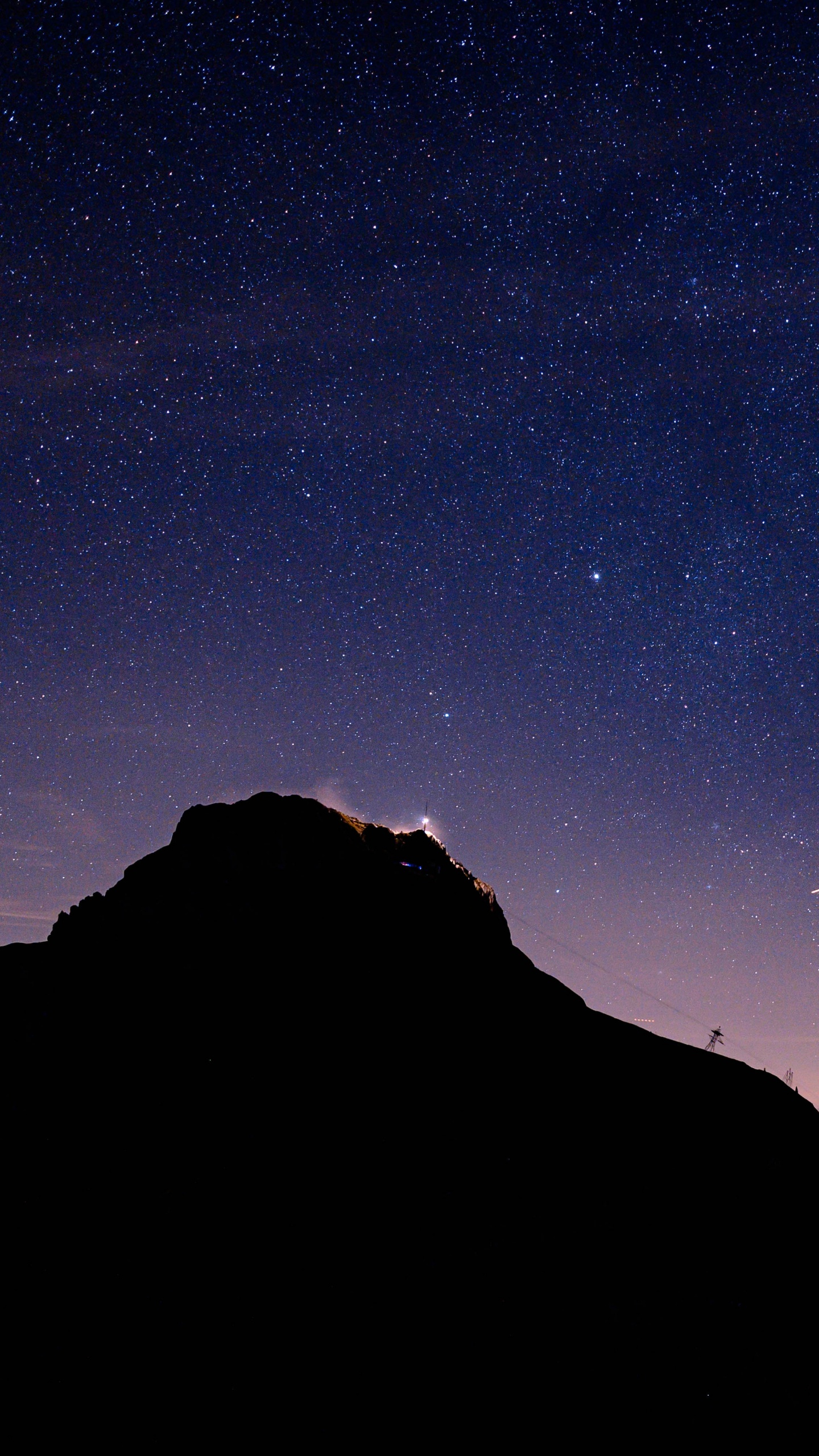 Nuit, Noir, Blue, Les Reliefs Montagneux, Atmosphère. Wallpaper in 1440x2560 Resolution