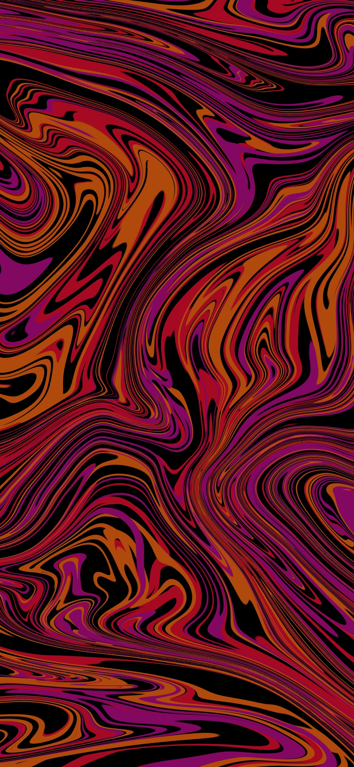 Pintura Abstracta Morada Negra y Amarilla. Wallpaper in 1125x2436 Resolution