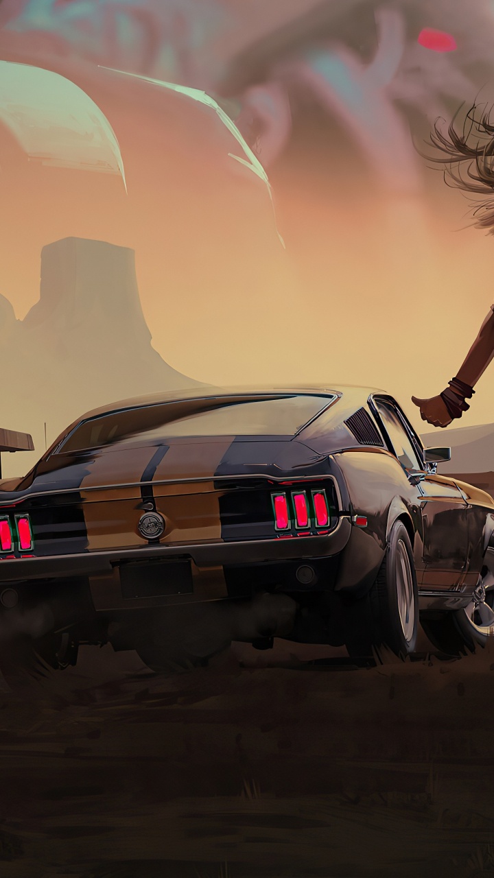 Ford Mustang, Cars, Tire, Wheel, Hood. Wallpaper in 720x1280 Resolution