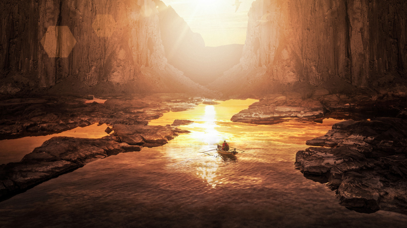 Formation, Nature, Lumière, Eau, Rock. Wallpaper in 1366x768 Resolution