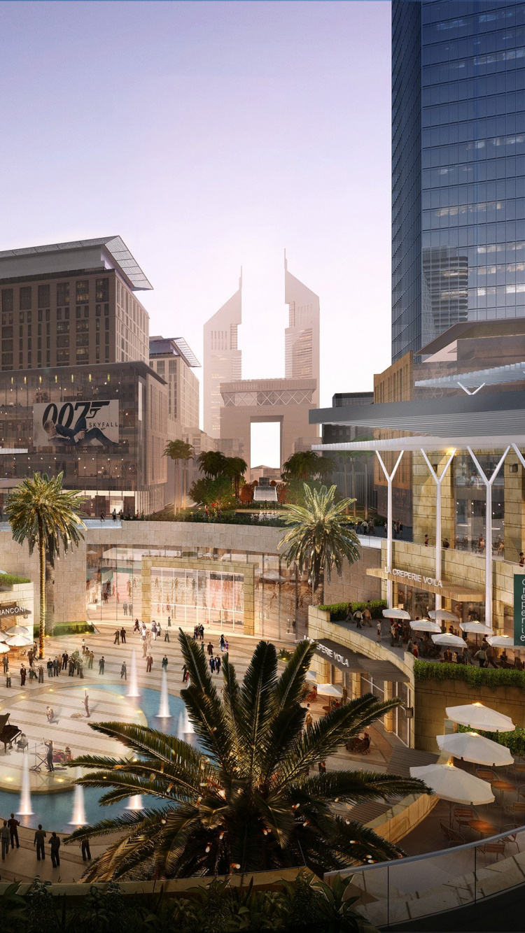 Grüne Palmen in Der Nähe Eines Weißen Betongebäudes Während Der Nacht Night. Wallpaper in 750x1334 Resolution