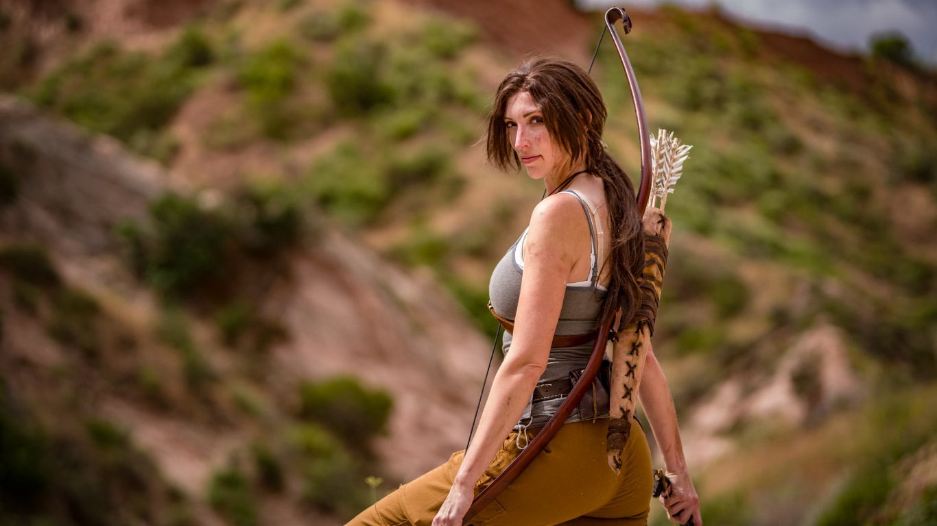 Lara Croft, Les Gens Dans la Nature, Nature, Beauté, Les Cheveux Longs. Wallpaper in 1366x768 Resolution