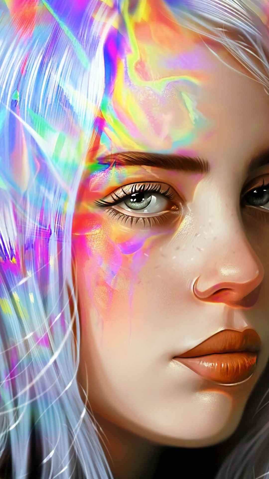 Billie Eilish, Lip, Colorfulness, Eyebrow, Hairstyle. Wallpaper in 1080x1920 Resolution