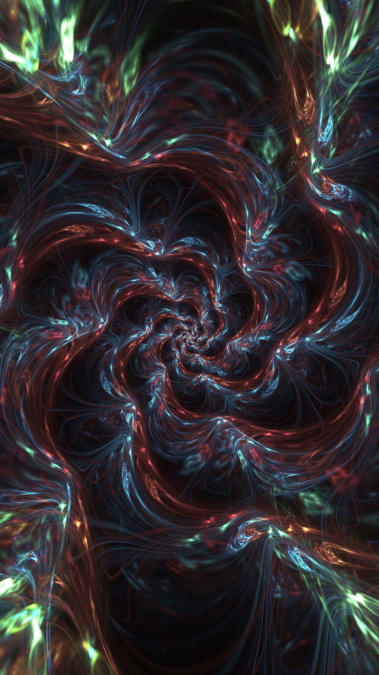 Peinture Abstraite Rouge Vert et Bleu. Wallpaper in 1440x2560 Resolution