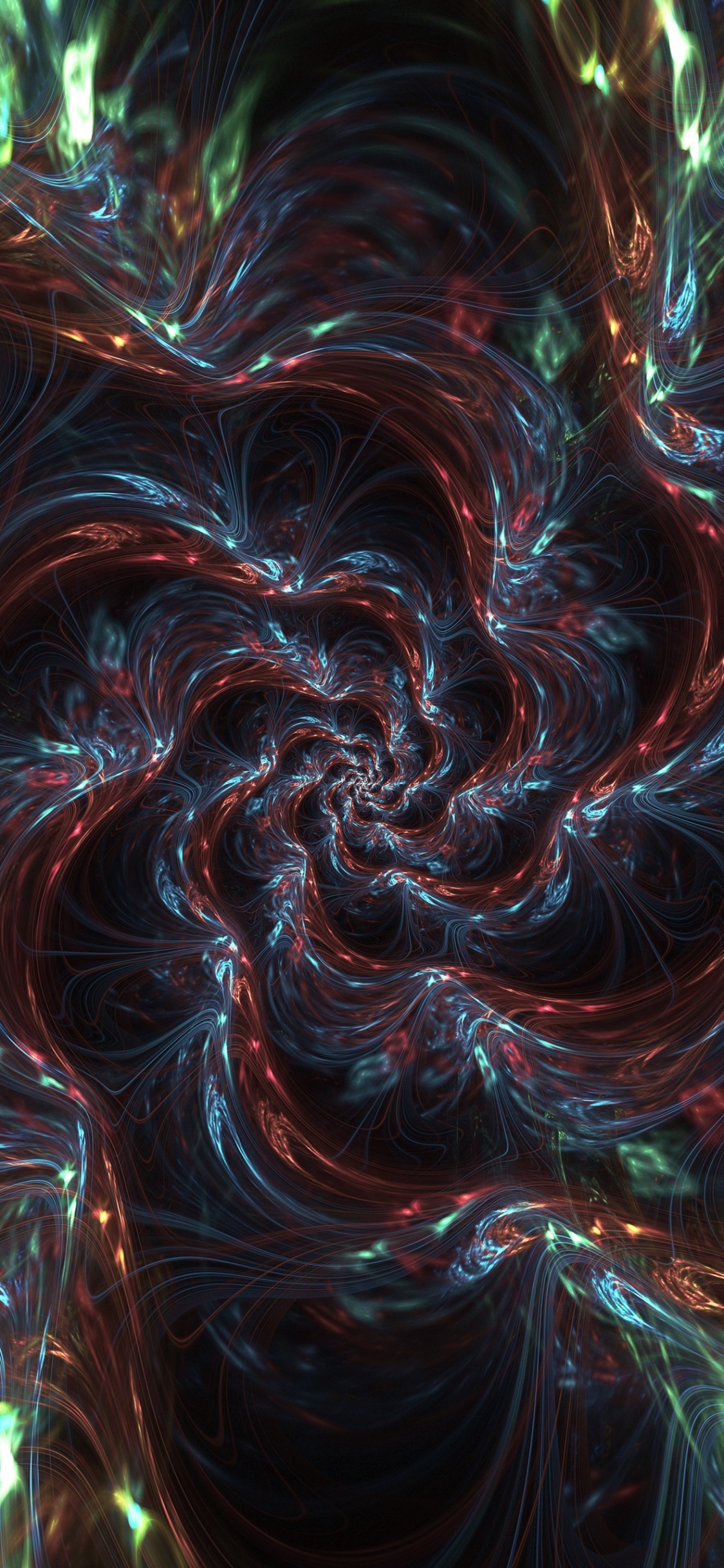 分形, 分形技术, 迷幻术, 红色的, 艺术 壁纸 1125x2436 允许