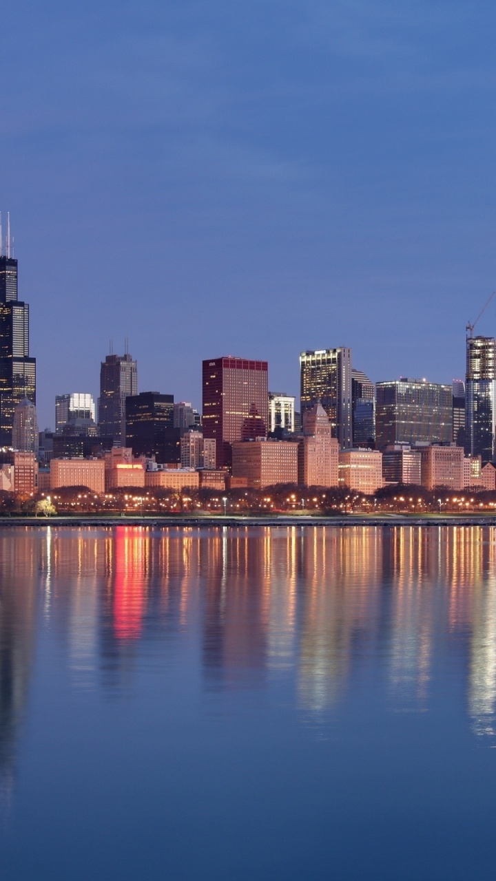 天际线, 城市, 城市景观, 反射, 大都会 壁纸 720x1280 允许