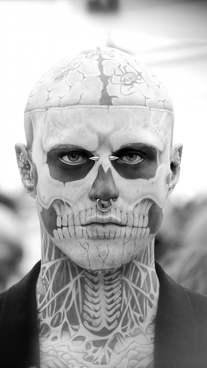 Zombie, Brillen, Stirn, Gesicht, Schwarz Und Weiß. Wallpaper in 720x1280 Resolution