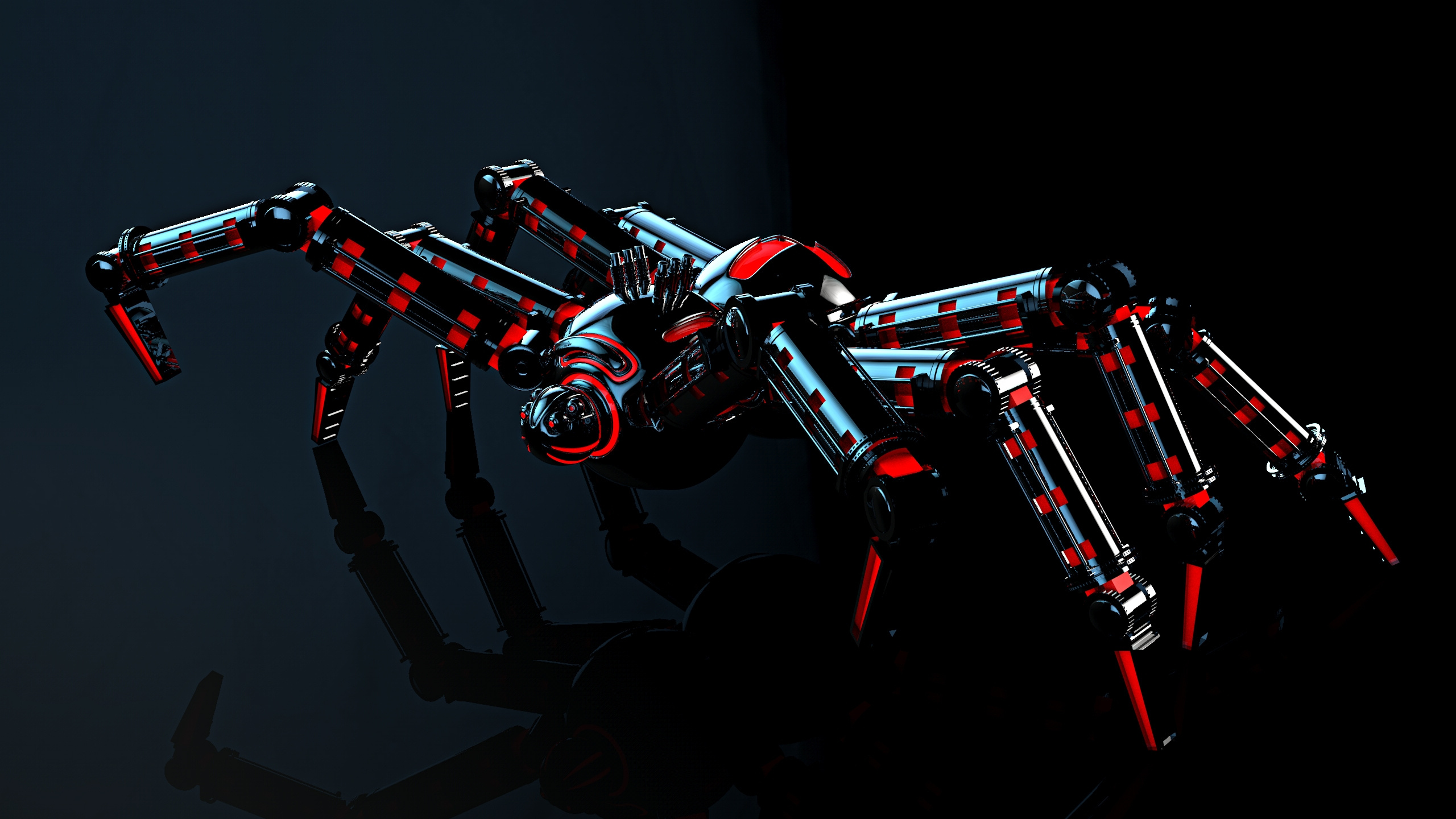 Rot-schwarzes Roboterspielzeug. Wallpaper in 2560x1440 Resolution