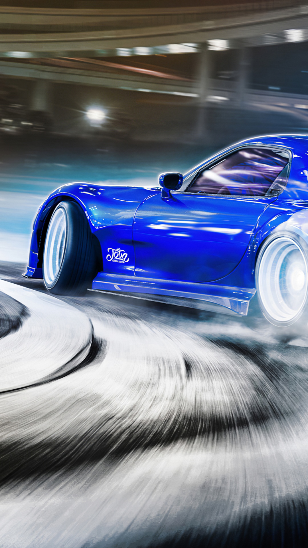 Blue Ferrari 458 Italia on Road. Wallpaper in 1080x1920 Resolution