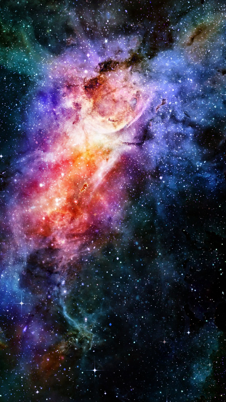 Illustration de la Galaxie Violette et Bleue. Wallpaper in 750x1334 Resolution
