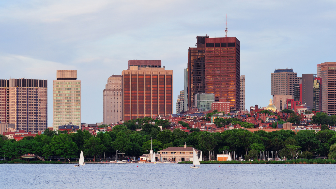 天际线, 波士顿, 城市, 城市景观, 市中心 壁纸 1366x768 允许