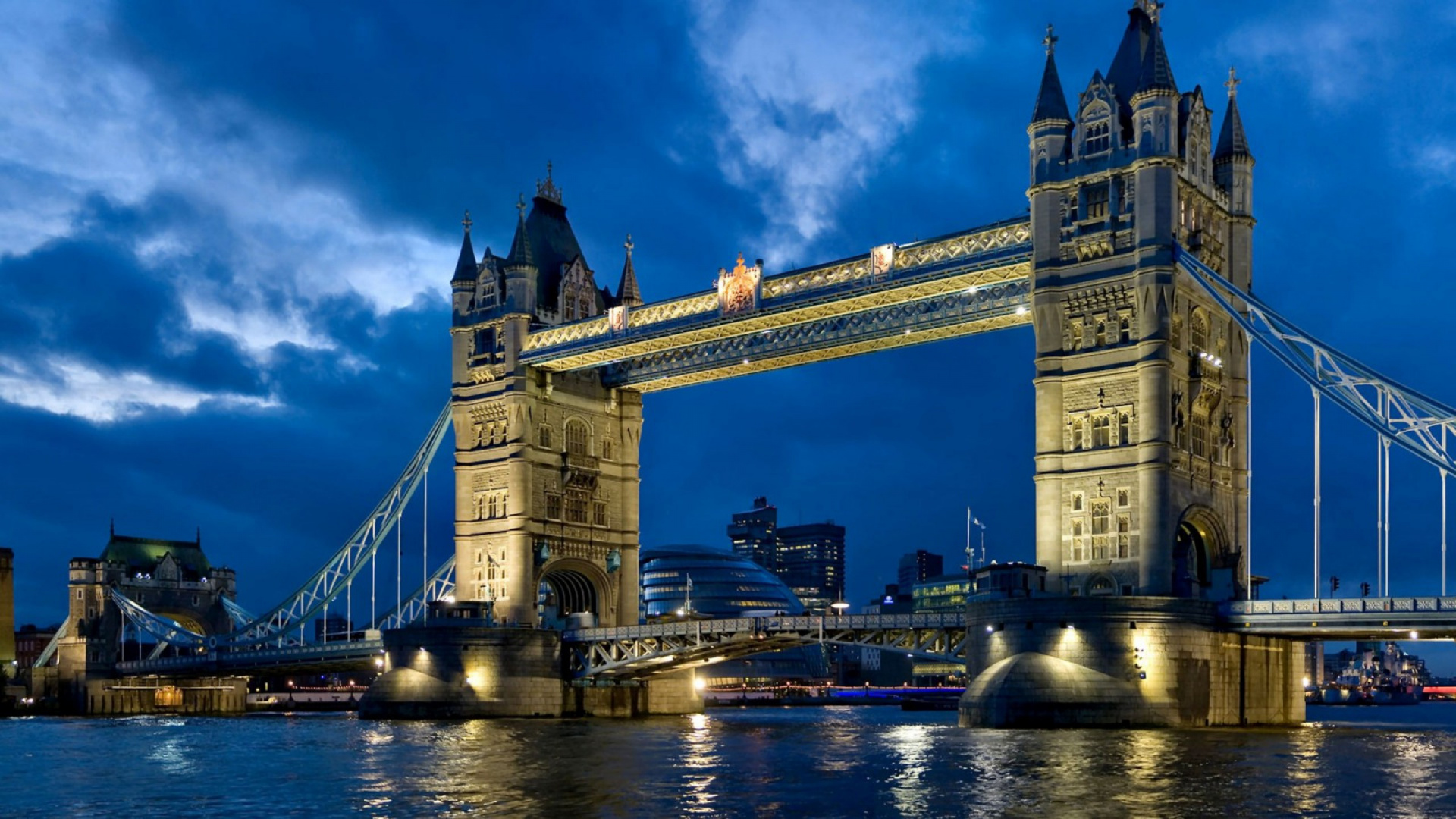London Bridge Bei Nacht Night. Wallpaper in 1920x1080 Resolution