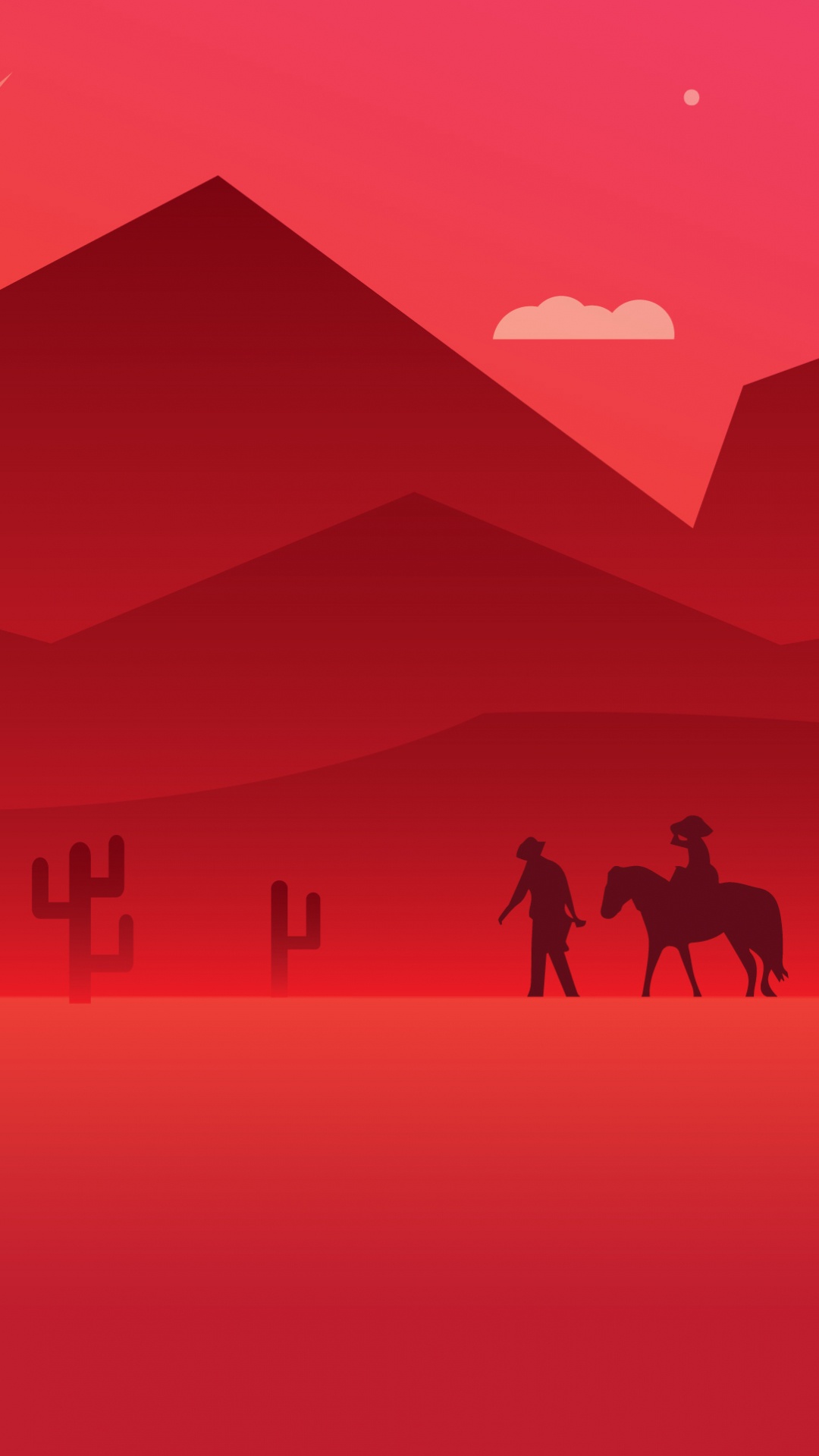 Red Dead Redemption 2, Red Dead Redemption, Rockstar Games, Illustration, Silhouette. Wallpaper in 1080x1920 Resolution