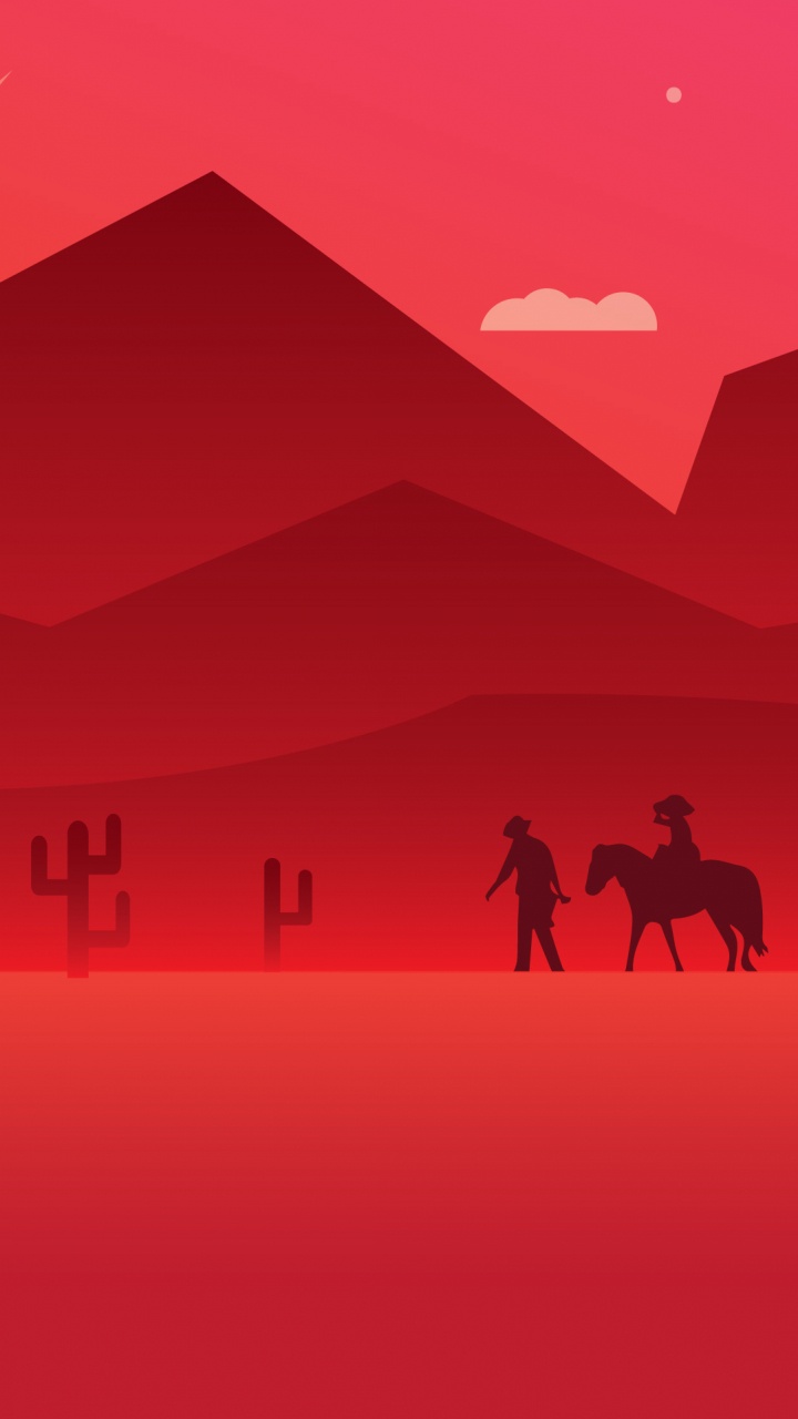 Red Dead Redemption 2, Red Dead Redemption, Rockstar Games, Illustration, Silhouette. Wallpaper in 720x1280 Resolution
