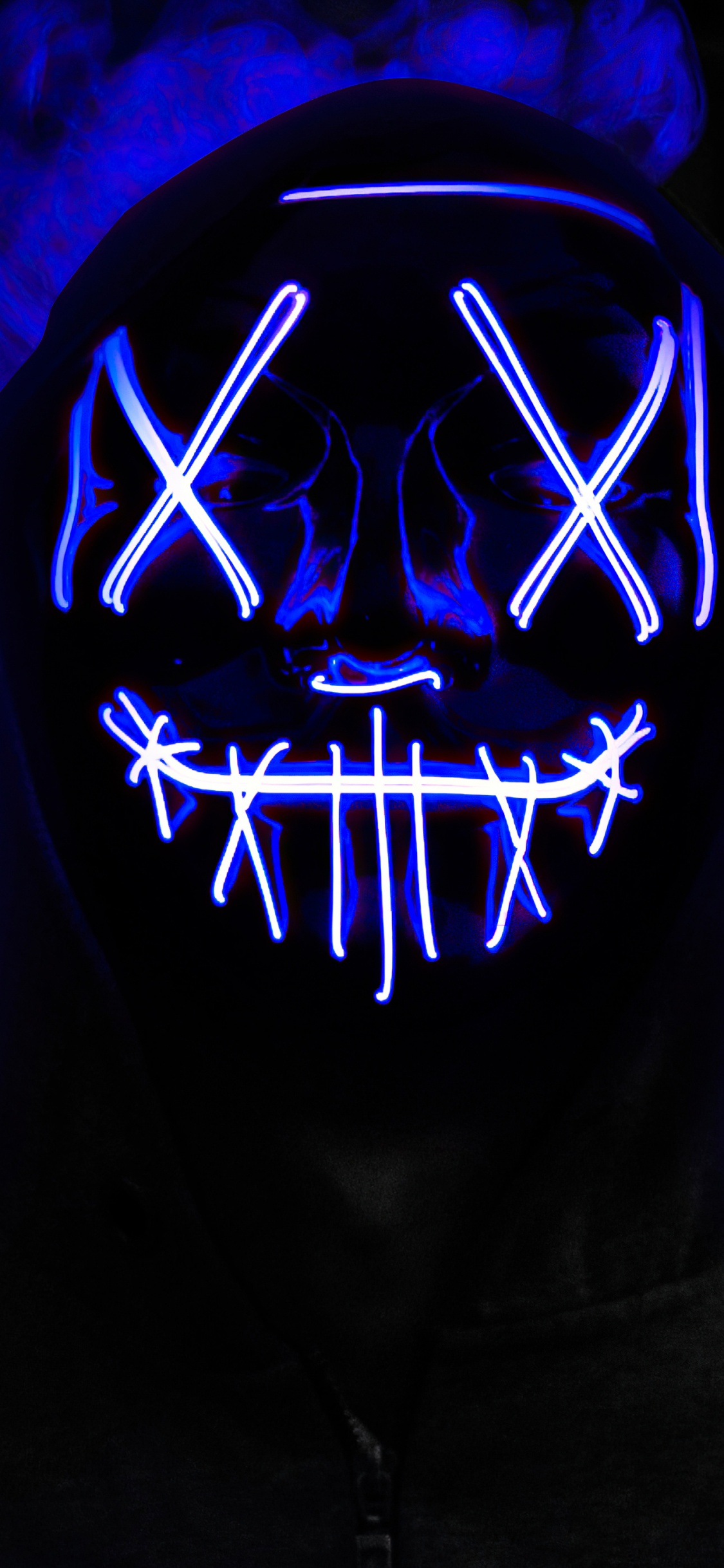 Darkness, Sleeve, Gas, Art, Electric Blue. Wallpaper in 1125x2436 Resolution