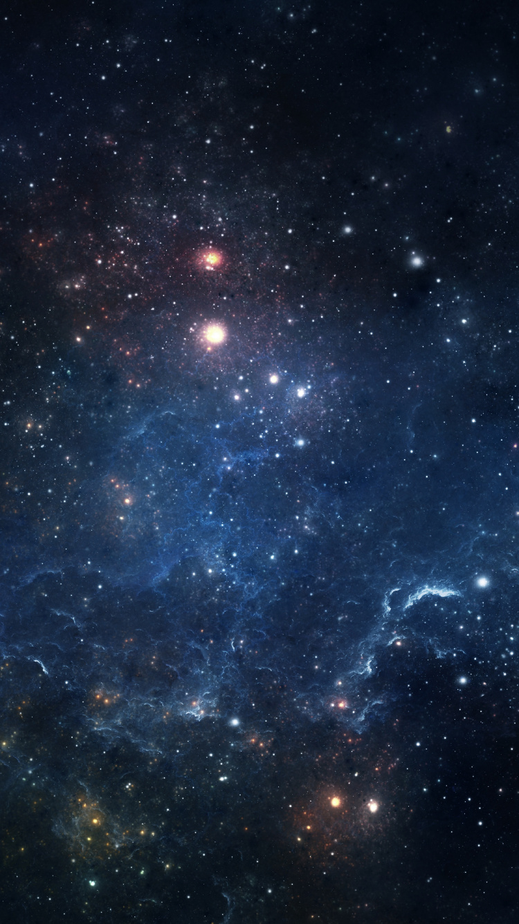 Blue and White Starry Night Sky. Wallpaper in 750x1334 Resolution
