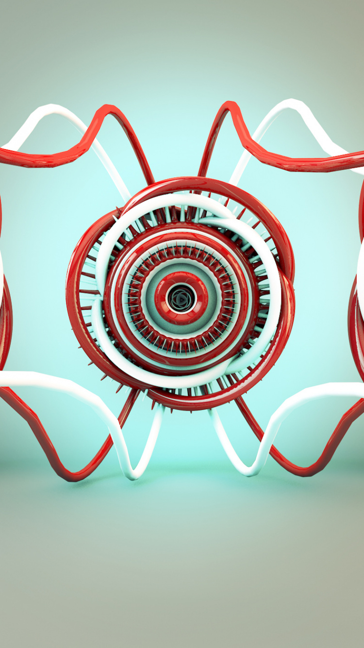 Weißes Und Rotes Plastikfahrradrad. Wallpaper in 750x1334 Resolution