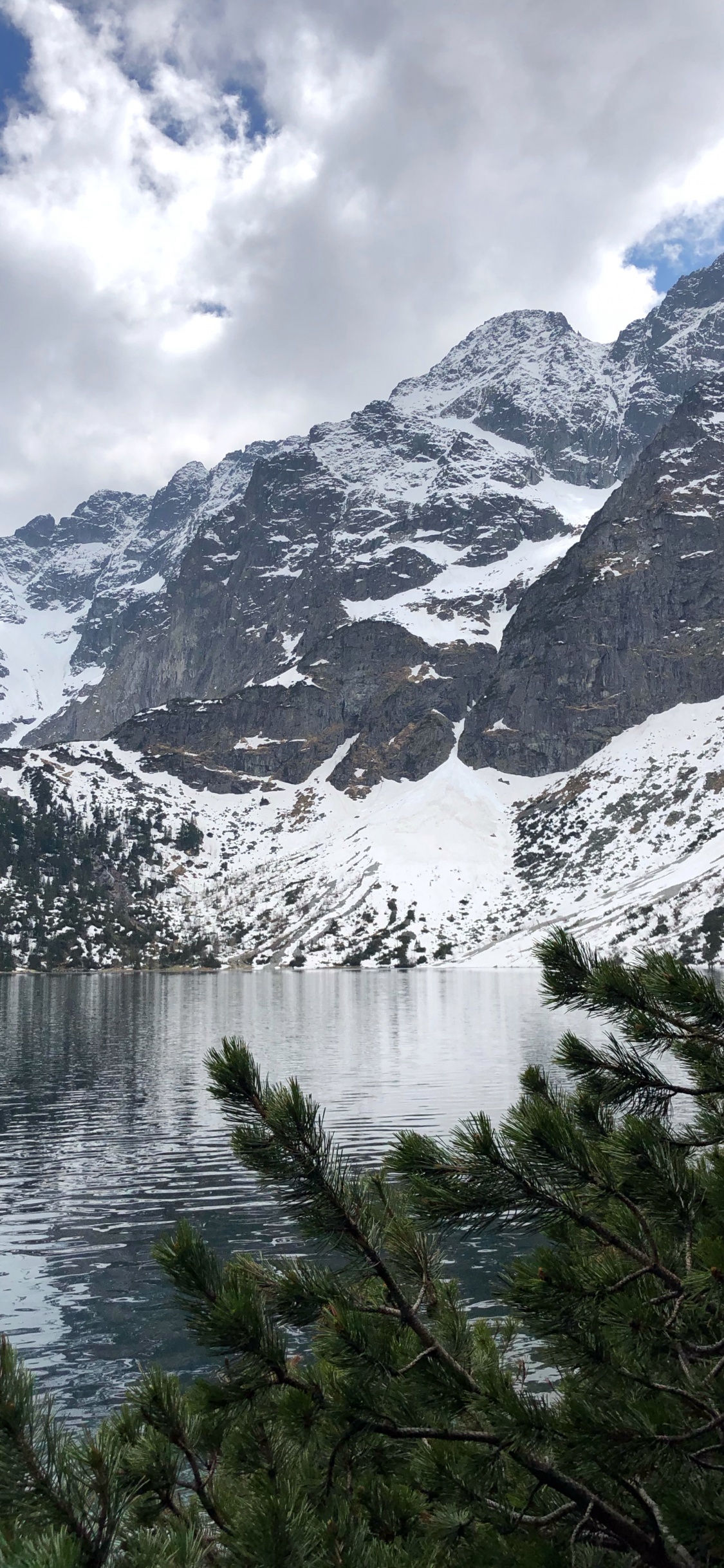 Morskie Oko, Mountainous Landforms, Mountain Range, Cloud, Highland. Wallpaper in 1125x2436 Resolution