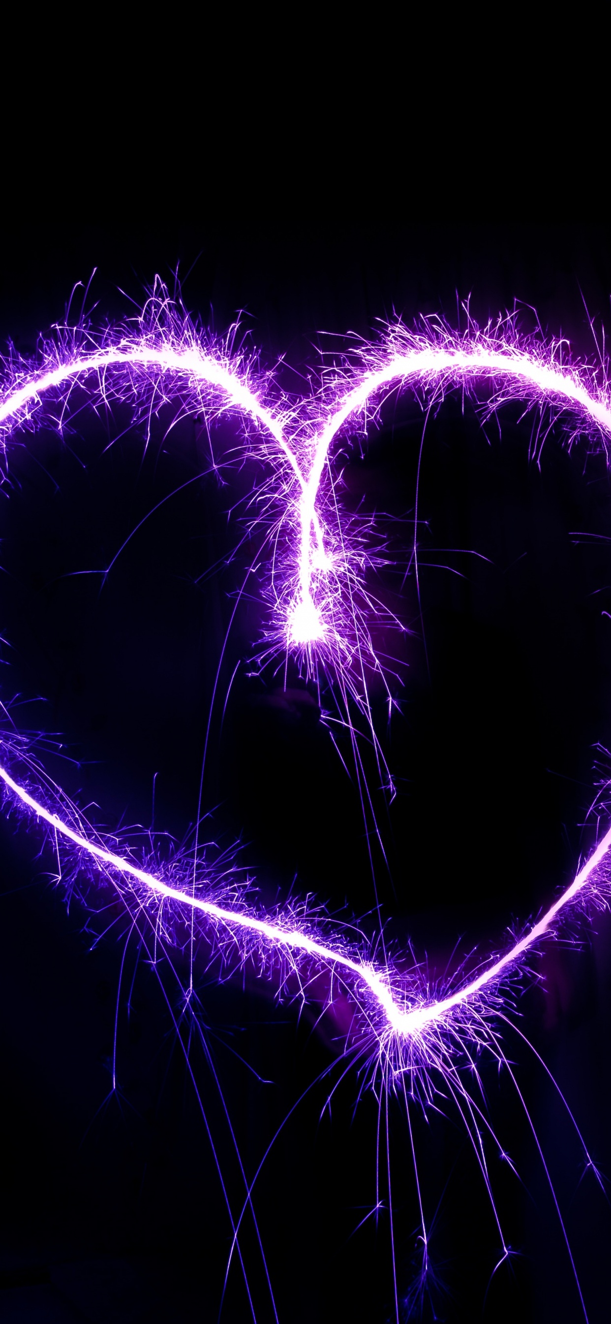 Heart, Purple, Light, Violet, Neon. Wallpaper in 1242x2688 Resolution