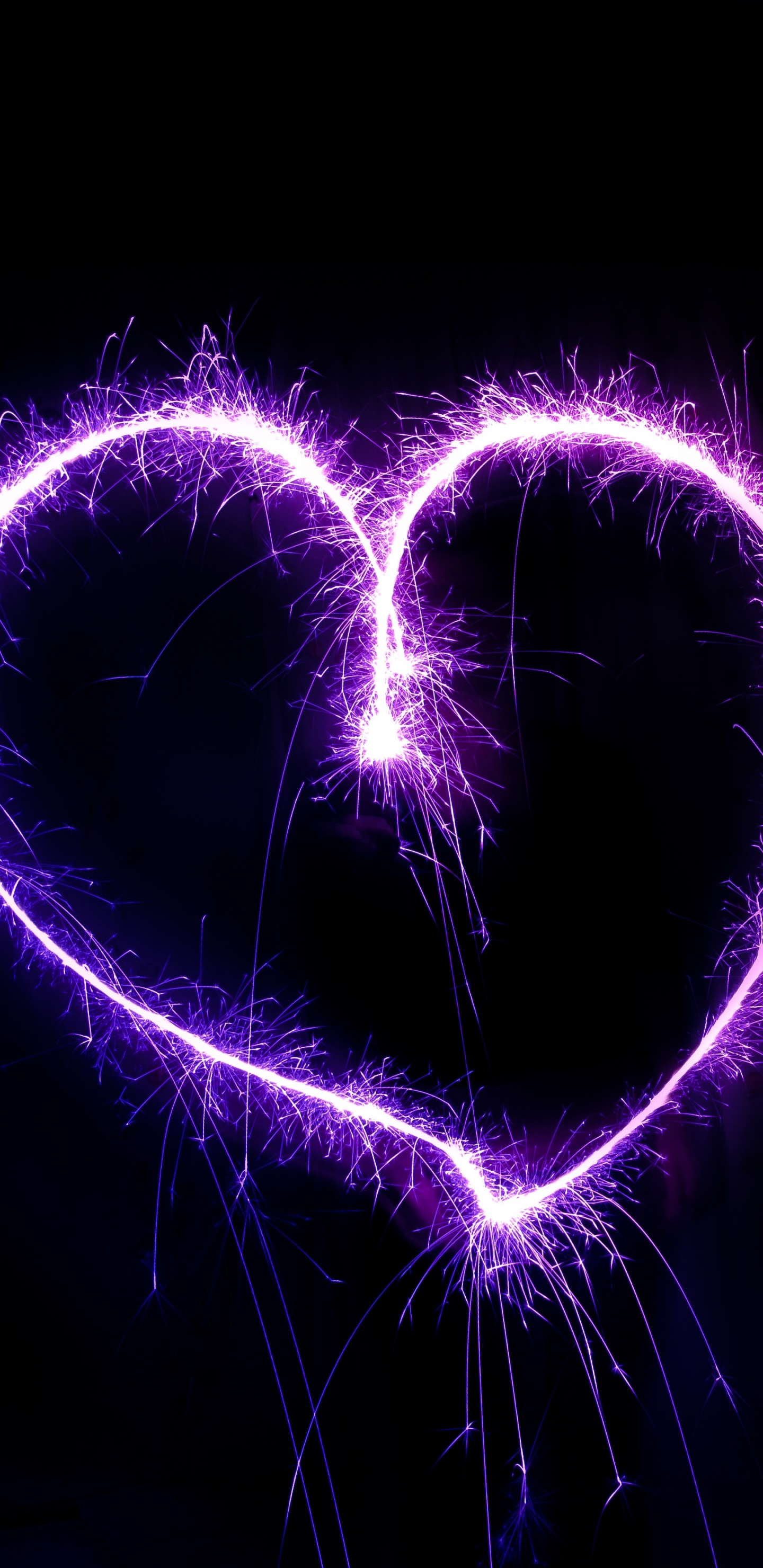 Heart, Purple, Light, Violet, Neon. Wallpaper in 1440x2960 Resolution