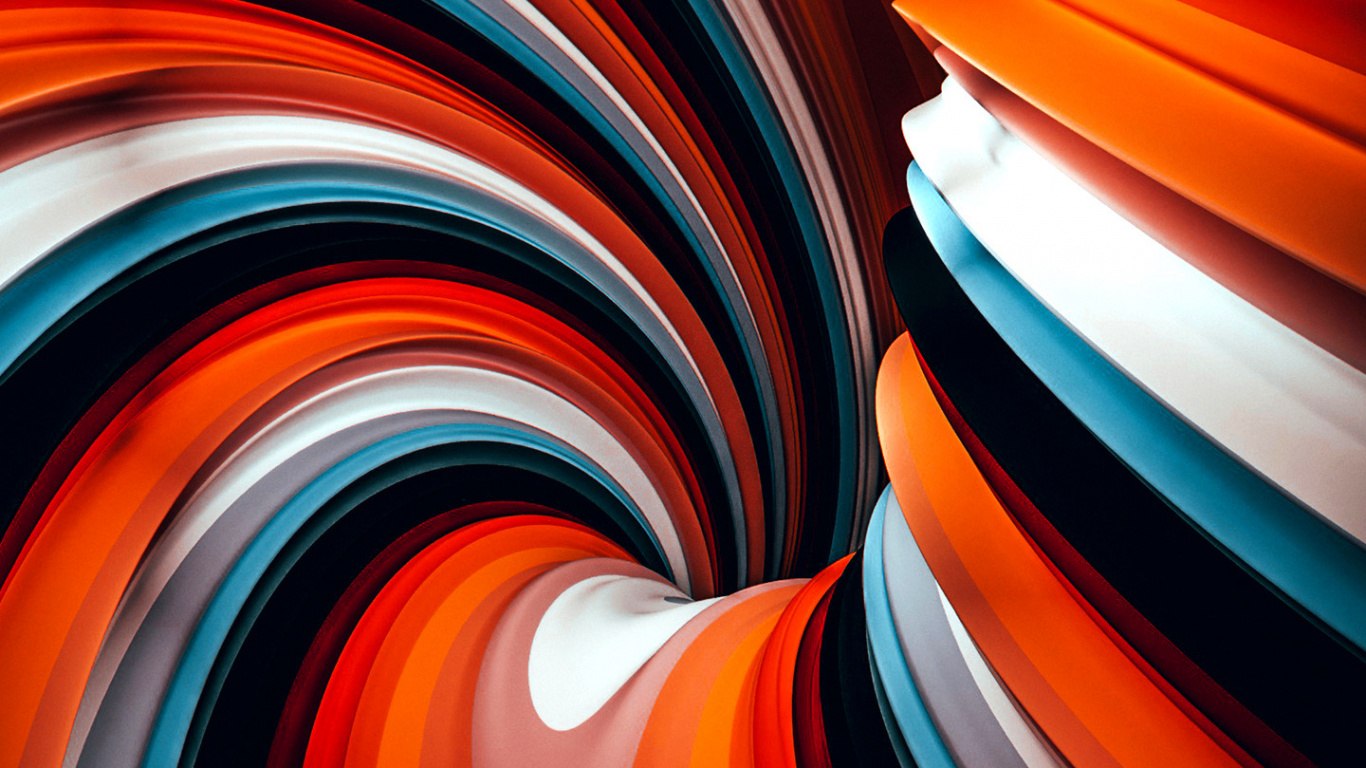 Orange, Art Fractal, la Pureté de la Couleur, Éclairage, Art. Wallpaper in 1366x768 Resolution